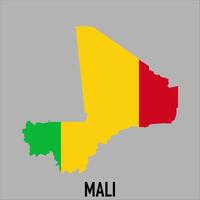 Mali map with flag, Map illustration vector
