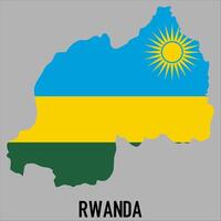 Rwanda map with flag, Map illustration vector