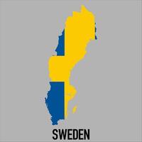 Sweden map with flag, Map illustration vector