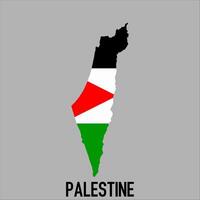 Palestine map with flag, Map illustration vector