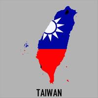 Taiwan map with flag, Map illustration vector