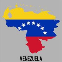 Venezuela map with flag, Map illustration vector