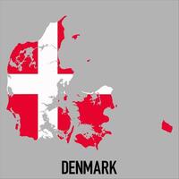 Denmark map with flag, Map illustration vector