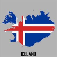 Iceland map with flag, Map illustration vector