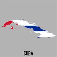 Cuba map with flag, Map illustration vector