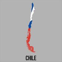 Chile map with flag, Map illustration vector