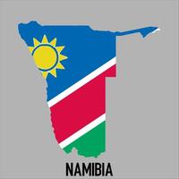 Namibia map with flag, Map illustration vector