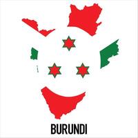 Burundi map with flag, Map illustration vector