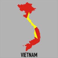 Vietnam map with flag, Map illustration vector