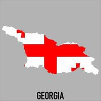 Georgia map with flag, Map illustration vector