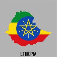Ethiopia map with flag, Map illustration vector