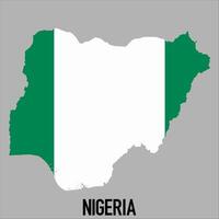 Nigeria map with flag, Map illustration vector