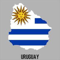 Uruguay map with flag, Map illustration vector