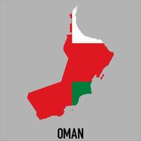 Oman map with flag, Map illustration vector