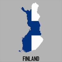 Finland map with flag, Map illustration vector