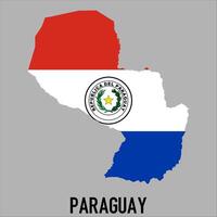 Paraguay map with flag, Map illustration vector