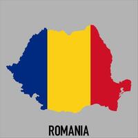 Romania map with flag, Map illustration vector