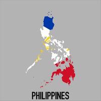 Philippines map with flag, Map illustration vector