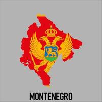 Montenegro map with flag, Map illustration vector