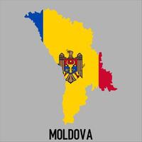 Moldova map with flag, Map illustration vector