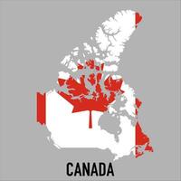 Canada map with flag, Map illustration vector