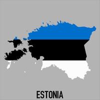 Estonia map with flag, Map illustration vector