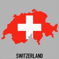 Switzerland map with flag, Map illustration vector