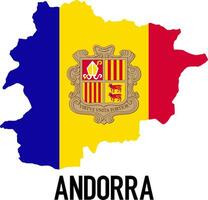 Andorra map with flag, Map illustration vector