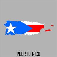 Puerto Rico map with flag, Map illustration vector