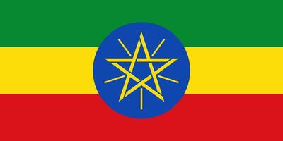 Ethiopia flag. Accurate dimensions and official colors. This file is suitable for digital editing and printing of any size. vector