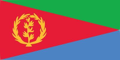 Eritrea flag. Accurate dimensions and official colors. This file is suitable for digital editing and printing of any size. vector