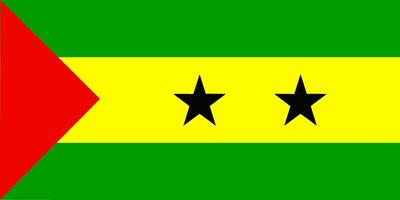 Sao Tome And Principe flag. Accurate dimensions and official colors. This file is suitable for digital editing and printing of any size. vector
