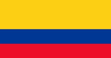Colombia flag. Accurate dimensions and official colors. This file is suitable for digital editing and printing of any size. vector