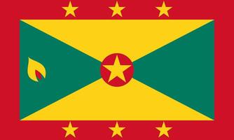 Grenada flag. Accurate dimensions and official colors. This file is suitable for digital editing and printing of any size. vector