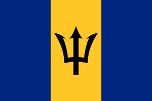 Barbados flag. Accurate dimensions and official colors. This file is suitable for digital editing and printing of any size. vector