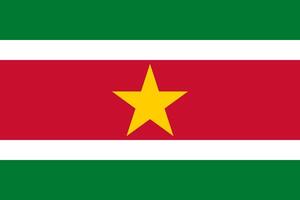 Suriname flag. Accurate dimensions and official colors. This file is suitable for digital editing and printing of any size. vector