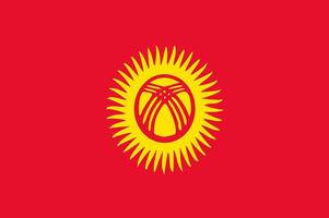 Kyrgyzstan flag. Accurate dimensions and official colors. This file is suitable for digital editing and printing of any size. vector