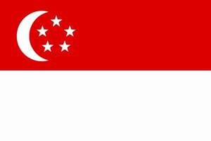 Singapura flag. Accurate dimensions and official colors. This file is suitable for digital editing and printing of any size. vector