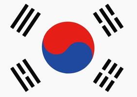 Korea Selatan flag. Accurate dimensions and official colors. This file is suitable for digital editing and printing of any size. vector