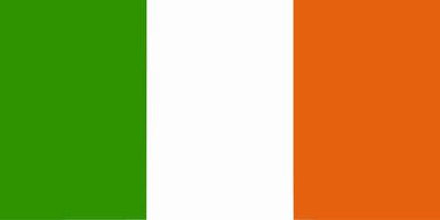 Ireland flag. Accurate dimensions and official colors. This file is suitable for digital editing and printing of any size. vector