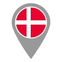 Denmark flag location pin, flag application, Flag on Location Pin, map pointer, illustration. vector