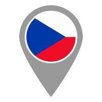 Czechia flag location pin, flag application, Flag on Location Pin, map pointer, illustration. vector