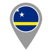 Curacao flag location pin, flag application, Flag on Location Pin, map pointer, illustration. vector