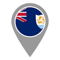 Anguilla flag location pin, flag application, Flag on Location Pin, map pointer, illustration. vector