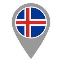 Iceland flag location pin, flag application, Flag on Location Pin, map pointer, illustration. vector