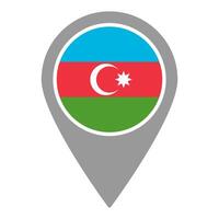 Azerbaijan flag location pin, flag application, Flag on Location Pin, map pointer, illustration. vector