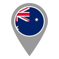 Australia flag location pin, flag application, Flag on Location Pin, map pointer, illustration. vector