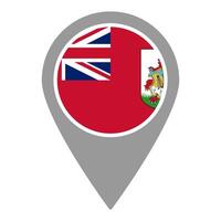 Bermuda flag location pin, flag application, Flag on Location Pin, map pointer, illustration. vector