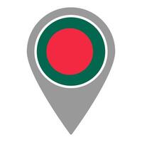 Bangladesh flag location pin, flag application, Flag on Location Pin, map pointer, illustration. vector