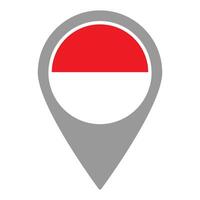 Indonesia flag location pin, flag application, Flag on Location Pin, map pointer, illustration. vector